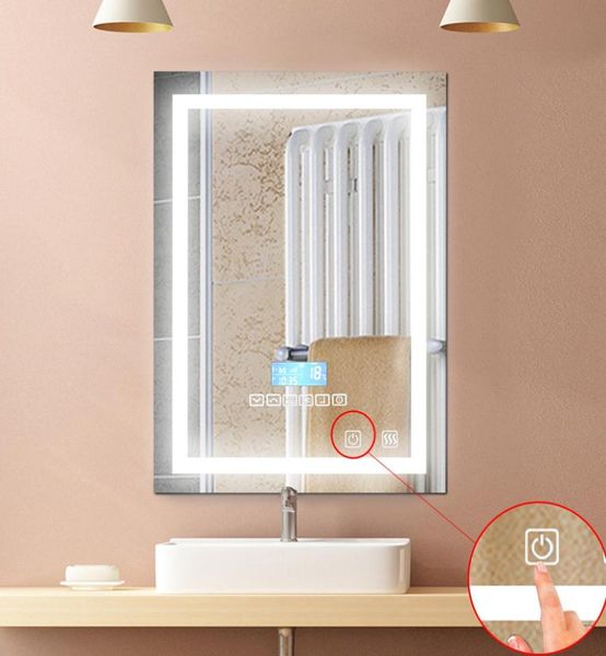 1pc Miroir mural à la salle de bain à LED moderne MODIFIQUE Éclairage éclairé simple avec un bouton tactile Vanity Makeup Light Mirror2723245