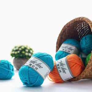 1PC fil à tricoter à la main doux multicolore fil de laine de coton fil de crochet bricolage fournitures artisanales pour vêtements couverture écharpe Y211129