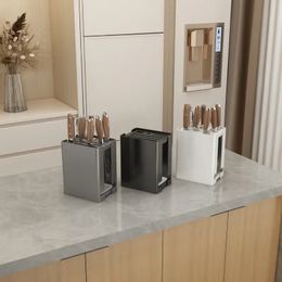 Bloc de couteaux multifonctionnel avec égouttoir et aspiration magnétique, support de rangement pour ustensiles de cuisine et porte-couteau 1 pièce