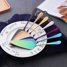 1pc Multicolor Geplated Rosegold Rvs Cake Shovel Mes Pie Pizza Cheese Server Cake Divider Messen Bakken Tools