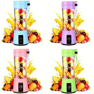 1 stc, multifunctionele sinaasappelsjaps - oplaadbare huishoudelijke sapmachine met 6 messen - draagbare fruitsap voor keukengereedschap
