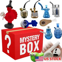 1pc Mystery Box Smoking Water Pipe Bong Silicone / Glass Hookah Bong Pipes aléatoire