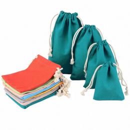 1 pc Natural Cott Bags voor selecti geschikt voor bruiloft cadeau Candy Small Pouch Eyeles Make -up Drawing Sachet 7x9cm 40d4#