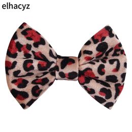 1pc Nouveau 4 "Big Smooth Leopard Velvet Kids Hair Bow avec / sans clip accessoires de cheveux d'automne