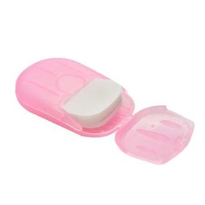 1PC nouveau pratique lavage des mains bain voyage parfumé tranche feuilles moussant boîte papier savon