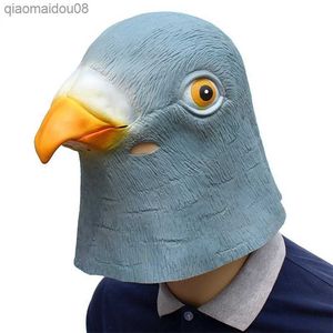 1 PC Nouveau Pigeon Masque Latex Géant Tête D'oiseau Halloween Cosplay Costume Théâtre Prop Masques pour Fête D'anniversaire Décoration L230704