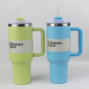 1pc Nouveau extincteur H2.0 40oz en acier inoxydable gobelets avec un couvercle de poignée en silicone et des tasses de voiture 2nd génération de 2e génération