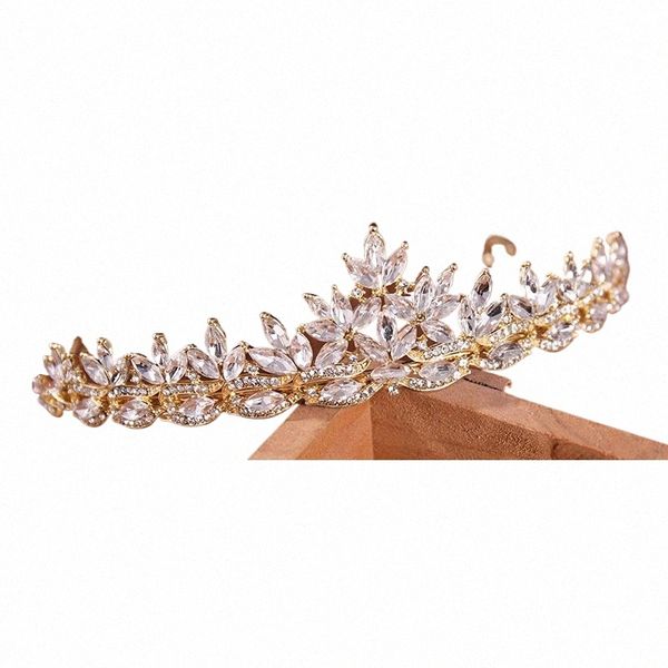 1pc nouveau simple mariée headdr alliage strass feuilles embelli couronne cheveux de mariage accories dr accories E87v #