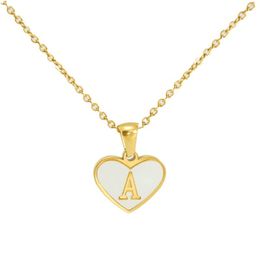 1Pc nouveau acier inoxydable amour coeur coquille 26 initiales pendentif collier Simple mode anglais titane acier pendentif collier