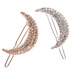 1pc Nieuwe Stijl Dames Shinning Crystal Moon Rhinestone Haarklemmen Dame Haarspelden Klemmen