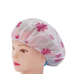 1 pc Nieuwe waterdichte golfpunt Badkap hoed Elastische douche hoed herbruikbare badhap haarkap voor vrouwen salon douche badkamer gereedschap