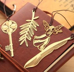 1pc Nice Metal Bookmark Gold plaqué support de livre Feather Marcador de Livro Marcapaginas Stationnery Office School Supplies4856498