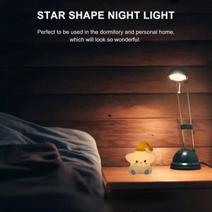 1pc Pat Lumière Étoile Mignonne Petite Étoile En Silicone Veilleuse, Lampe Pat Douce Rechargeable, Chambre Table De Chevet Lumière Led