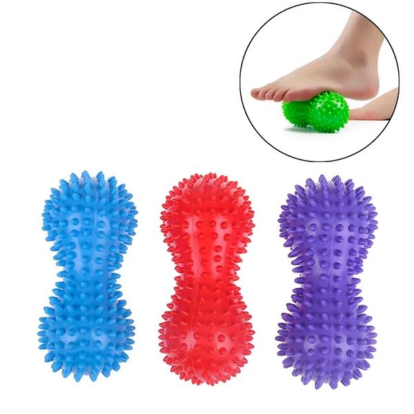 1pc Forme d'arachide Massage Sport Fitness Ball Durable PVC Stress Stress Body Foot Foot Masseur Spiky Trigger Point Foot Pouleur