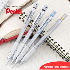 1PC Pentel Graphgear 500 Rédaction du crayon mécanique Crayon automatique Crayon avec effacer pour les stylos pro 0,3 0,5 0,7 0,9 mm 240422