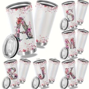 1pc, personnalisé 20oz initiales florales de voyage tasse de voyage parfaits parfaits, mamans, sœurs, enseignants, collègues - idéal pour les mariages, les anniversaires, les diplômes et