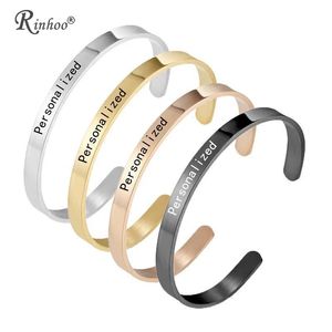 1PC Nom personnalisé personnalisé Nom personnalisé Bracelet en acier inoxydable Bijoux Mots de lettres pour femmes hommes 240417