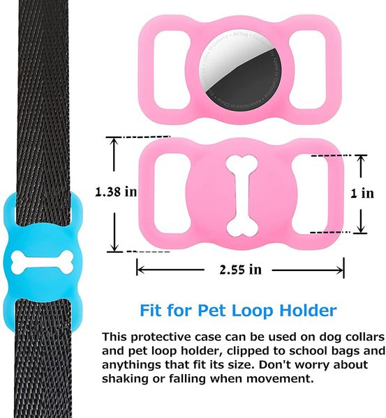 1pc Pet Silicone Protective Case GPS Finder Cover Dog Cat Collar Collar Loop pour Apple Airtag Cover Dog GPS Tracker Case