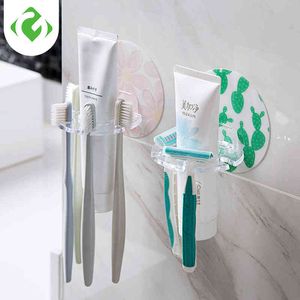 1pc Plastic Toothbrush Holder Toothpaste Storage Rack Shaver Tooth Brush Dispenser Bathroom Organizer Accessories Tools Guanyao