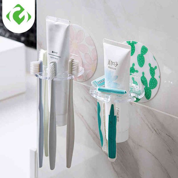 1pc porte-brosse à dents en plastique dentifrice support de rangement rasoir brosse à dents distributeur salle de bain organisateur accessoires outils Guanyao