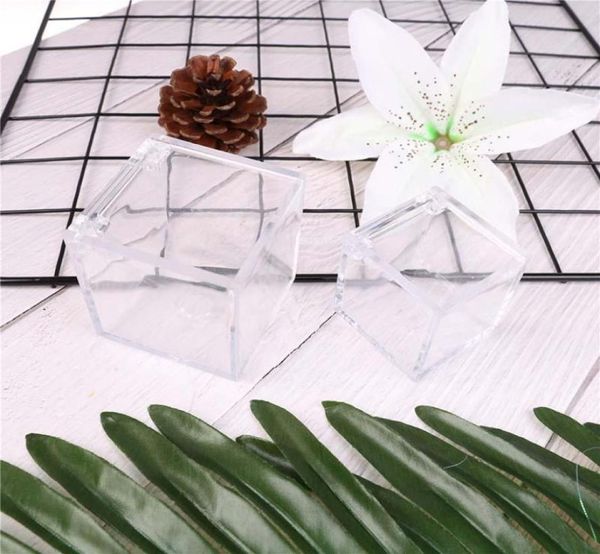 1pc Plastic Transparent Clear Boxs Cube Transparent Cube Mariage favor