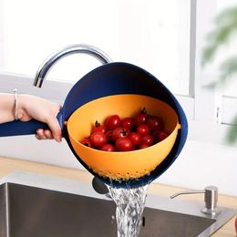 1 cesta de plástico para lavar verduras, filtro de agua espesado, artefacto de lavado de frutas, cesta de drenaje para el hogar, accesorios de cocina