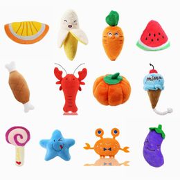 1 pc jouets en peluche pour chiens grinçant os crème glacée carotte chiot jouet à mâcher interactif chat jouets chien de compagnie jouets sonores pour petits chiens