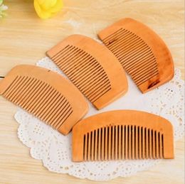 1 st Pocket Comb Natural Peach Wood Small Comb Anti-statische baardkop Massage Haarkamborstel voor reizen gemakkelijk te dragen