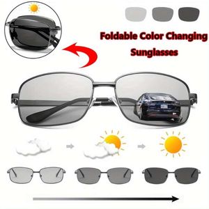 1pc polarisé photochromique Retro Men carrés sports extérieurs conduisant des lunettes de soleil à vélo de pêche