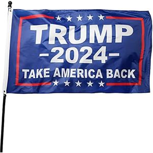 1pc, drapeau politique (0,9 x 1,5 m), avec œillets, drapeau à slogan TRUMP 2024 TAKE AMERICA BACK, drapeau d'élection présidentielle, drapeau américain, décoration d'intérieur, décoration de chambre, décoration d'extérieur.