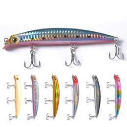 Señuelo de pesca popper, 1 unidad, 12cm, 15g, cebo duro artificial isca, ojos 3D, anzuelo triple, wobblers flotantes, Minnow, Crankbait, aparejos de pesca T19221R, 1 ud.