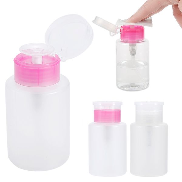 1 pc Portable 150 ml bouteille vide en plastique dissolvant de vernis à ongles alcool liquide presse pompage distributeur Nail Art UV Gel nettoyant outil