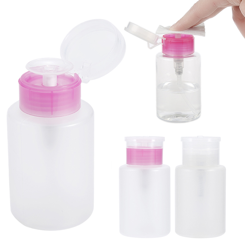 1 ADET Taşınabilir 150 ML Boş Şişe Plastik Oje Sökücü Alkol Sıvı Basın Pompa Dağıtıcı Nail Art UV Jel Temizleyici Aracı