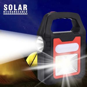 1 PC Lampe de travail portative d'ÉPI de lanterne de camping solaire, lampe de poche LED d'urgence étanche, lampe portative rechargeable par USB, camping de randonnée en plein air