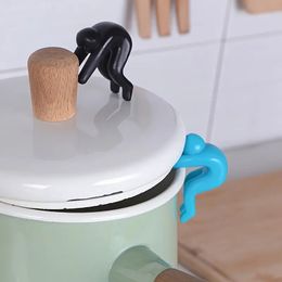 1pc pince de levage de couvercle de pot, support de couvercle de pot en silicone de forme mignonne pince de rehaussement de couvercle portable stable pour la cuisine