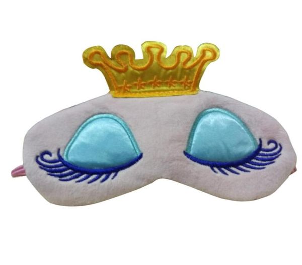 1 PC princesse couronne mignon yeux couverture masque pour les yeux voyage dormir bandeau ombre masque pour les yeux Portable rose bleu Color5689435