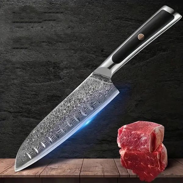 1 pièce, couteau de Chef professionnel en acier damas-couteaux de cuisine de haute qualité pour couper et trancher sans effort