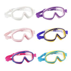 1pc professionele zwembril voor kinderen anti-fog UV-bescherming helder brede visie zwemmen bril Kinderen zwemmen eyewear G220422