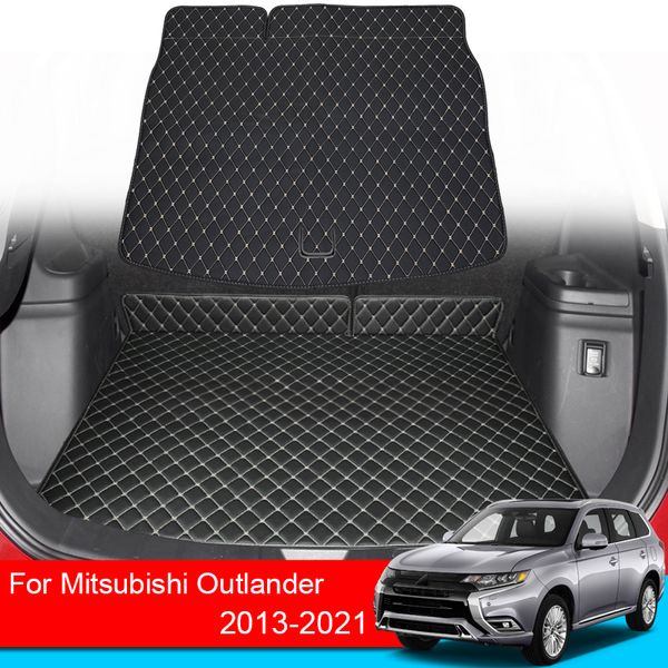 1 alfombrilla de cuero PU para maletero trasero de coche para Mitsubishi Outlander 2013-2021 almohadillas impermeables forro de carga bandeja alfombrilla de suelo Accesorios