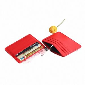 1PC PU Leather d'identité Holder Candy Color Bank Credit Card Box Multi Sllot Slim Card Card Portefeuille Femmes hommes Busin Cover F1TJ #