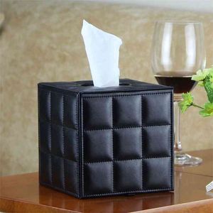 1 st PU-tissuepapier Organizer Box Servet Houder Opslag Europees Servet Tissue Box Porta Rotolo in Pelle H99F 210818