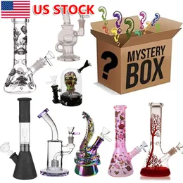 1pc Boîte au narguilé aléatoire Fumer Verre Bong Bong Hobelah Pipe d'eau Bong Bong + bol en verre