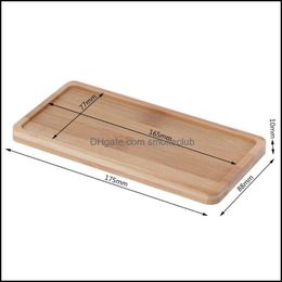 Platillo de bambú con forma de Rec, bandeja para plantas, Mini soporte para maceta, Favor de succent, decoración sencilla y elegante para el hogar, C0125, entrega directa, 2021 estantes de cocina, 1 ud.