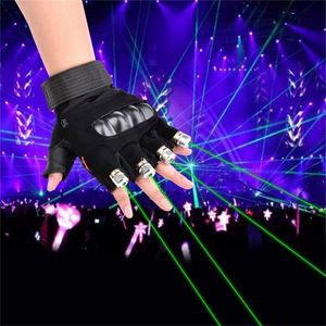 1 pk roodgroene laserhandschoenen dansende podium Show Stage Gloves Licht met laserslampen en LED -palmlichten voor DJ Club/Party/Bars 201216