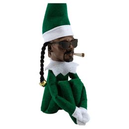 1pc ResinFabric Black Doll Home Creative Green Christmas Hat FigureTable Décoration, Hip Hop Peluche Doll, Peluche Doll, Noël,St. Fête de la Saint-Patrick, objets de collection amusants