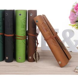 1PC Retro Leaf Notebook School Office Stationnery Diary Notepad Literature Pu Leather Note Book Traveller Journal Planners Gifts 240524