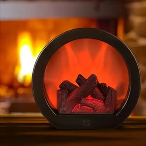 1pc rétro Simulation cheminée flamme lampe bûche effet feu confortable décoration de la maison LED carbone Fash 231220