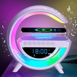 1pc Rhythm RGB IC Light, éclairage d'ambiance intelligent avec haut-parleur chargeur sans fil réveil bruit blanc musique synchronisation rêve couleur changeante Table de bureau à intensité variable