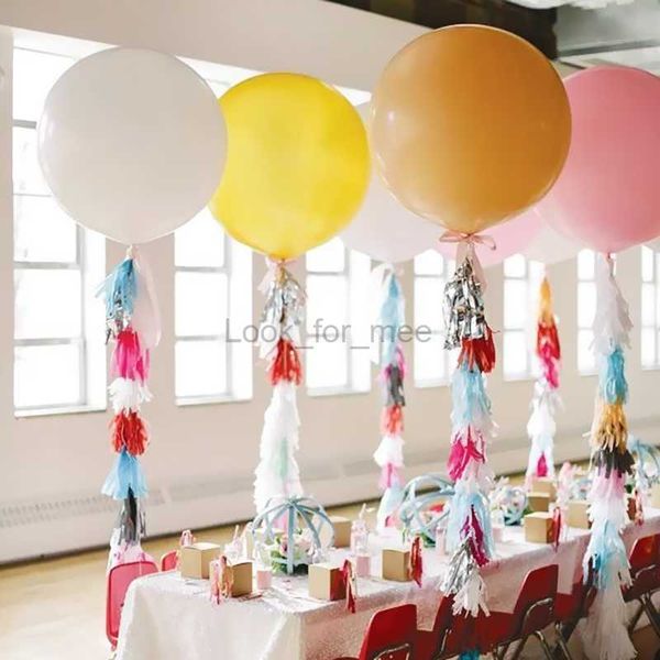 1 unidad de decoración de fiesta con borlas de oro rosa, feliz cumpleaños, boda, escena del Día de San Valentín, globo gigante, borla de papel rosa blanca y plateada HKD230808