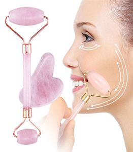 1pc rose quartz rouleau minceur masseur de levage de levage